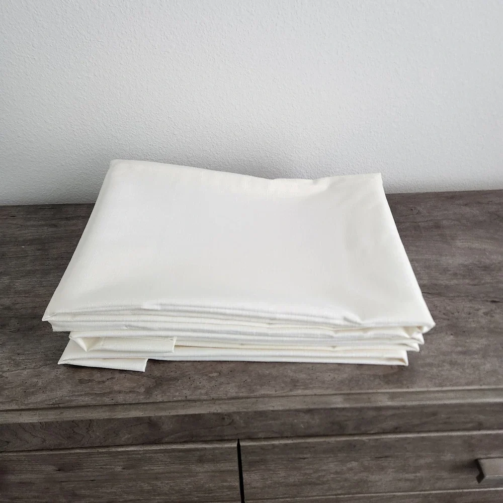 Ivory Cream Textured Slub Rod Pocket Light Filtering‎ Curtain Panels 41x62 4pc